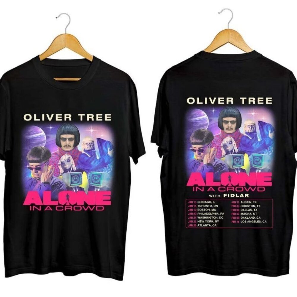 Oliver Tree Alone In A Crowd 2024 Tour T-Shirt 2 Sided Concert Fan Tee 24